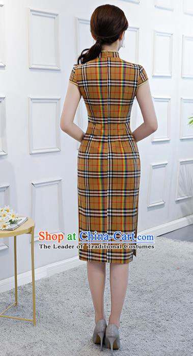 Traditional Ancient Chinese Young Women Cheongsam Dress Republic of China Tangsuit Stand Collar Blouse Dress Tang Suit Clothing