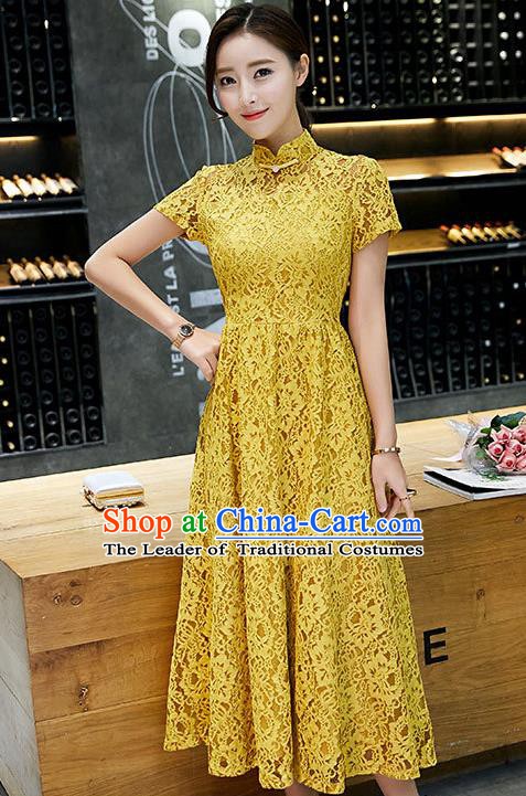 Traditional Ancient Chinese Young Women Cheongsam Dress Republic of China Tangsuit Stand Collar Blouse Dress Tang Suit Clothing