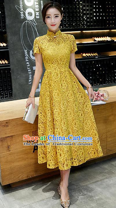 Traditional Ancient Chinese Young Women Cheongsam Dress Republic of China Tangsuit Stand Collar Blouse Dress Tang Suit Clothing