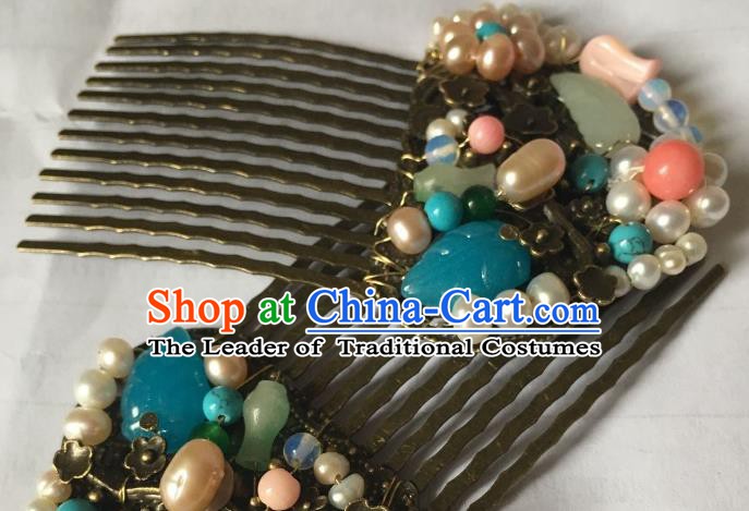 Traditional Chinese Ancient Princess Hair Accessories Hairpins Pearls Hair Comb for Women