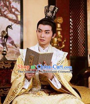 Chinese Ancient Tang Dynasty Crown Prince Li Chongjun Embroidered Replica Costume for Men