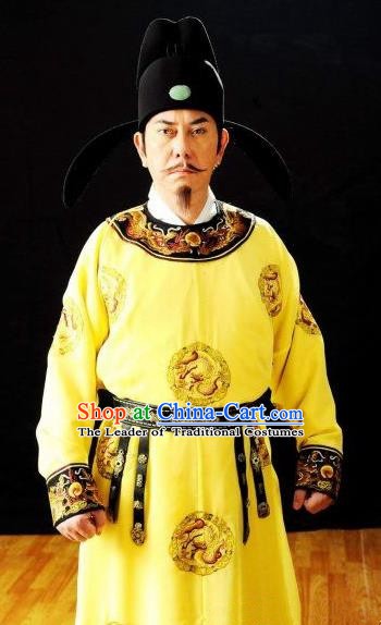 Chinese Ancient Tang Dynasty Emperor Xuanzong Li Longji Replica Costume for Men