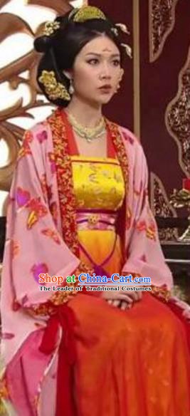 Traditional Chinese Ancient Palace Lady Tang Dynasty Princess Yonghe Embroidered Dress Replica Costume for Women