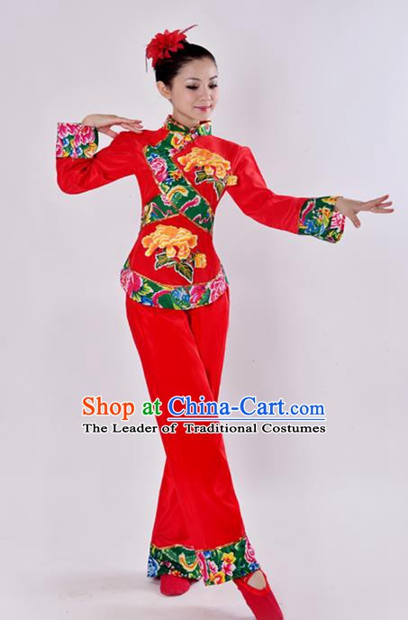 Chinese Classic Stage Performance Chorus Singing Group Costume, Chorus Competition Golden Dress for Women