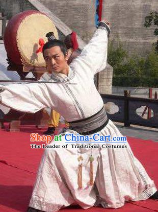 Traditional Chinese Ancient Tang Dynasty Swordsman General Xue Rengui Replica Costume for Men