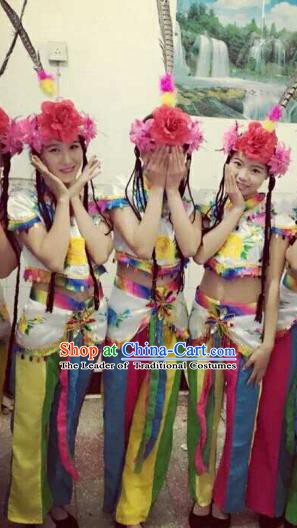 Traditional Chinese Yangge Fan Dance Folk Dance Costume Classical Yangko Dance Modern Dance Dress Halloween Clothing