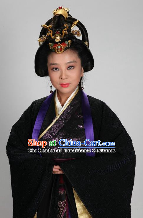 Traditional Chinese Ancient Warring States Period Kingdom Qin Imperial Concubine Embroidered Replica Costume for Women