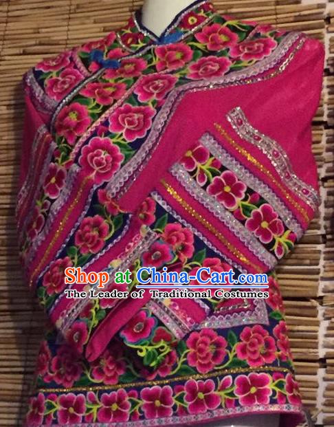 Traditional Chinese Miao Nationality Dance Clothing Hmong Ethnic Minority Costumes and Headwear