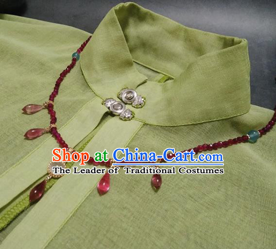 Traditional Chinese Ancient Handmade Necklace Hanfu Red Beads Necklets for Women