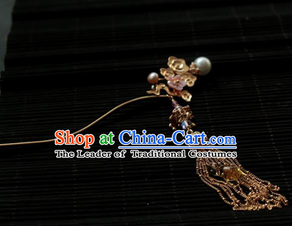 Traditional Chinese Ancient Tassel Step Shake Hair Clips Hair Accessories Handmade Hanfu Hairpins for Women