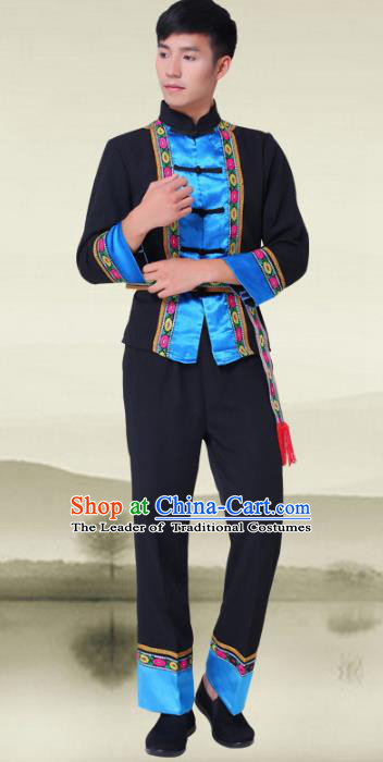 Traditional Chinese Miao National Minority Costumes, Hmong Ethnic Minority Embroidery Clothing for Men