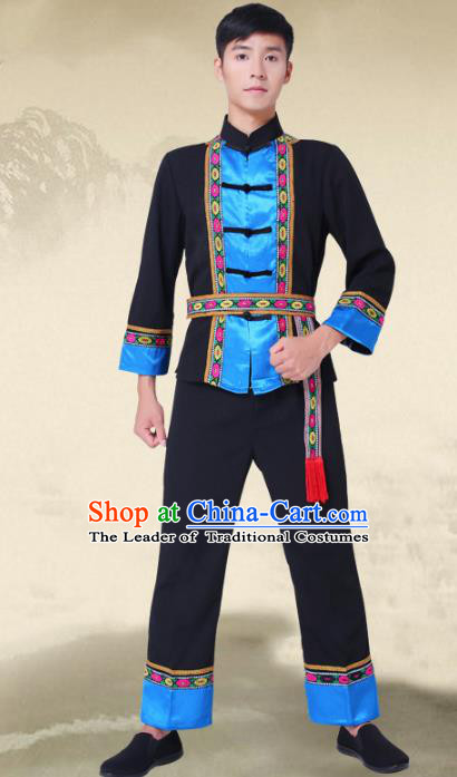 Traditional Chinese Miao Nationality Dance Clothing Hmong Ethnic Minority Costumes and Headwear