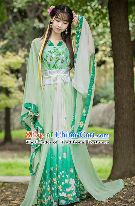 Chinese Ancient Princess Hanfu Dress Tang Dynasty Palace Princess Embroidered Replica Costume for Women
