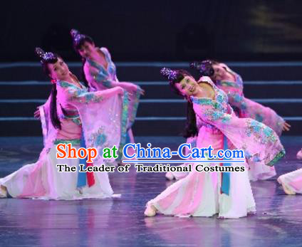 Traditional Chinese Classical Dance Costume, China Stage Performance Ancient Dress Clothing for Women