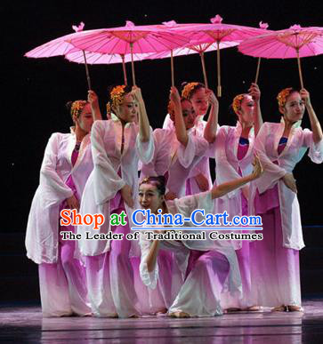 Traditional Chinese Fan Dance Costume, China Folk Dance Classical Dance Dress for Women