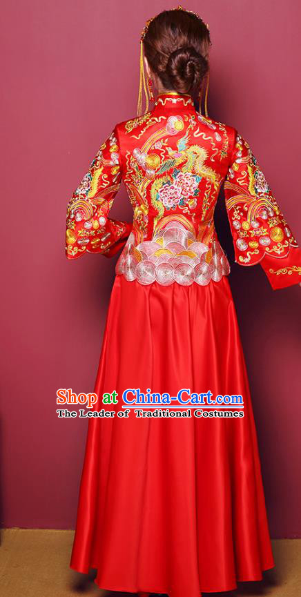 Traditional Chinese Wedding Costumes Traditional Xiuhe Suits Ancient Chinese bridal Full Dress