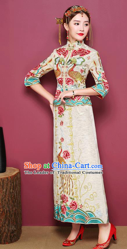 Traditional Chinese Wedding Costumes Traditional Xiuhe Suits Ancient Chinese bridal Full Dress