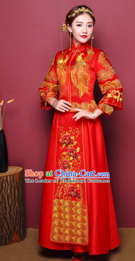 Traditional Chinese Wedding Costumes Traditional Xiuhe Suits Ancient Chinese bridal Full Dress