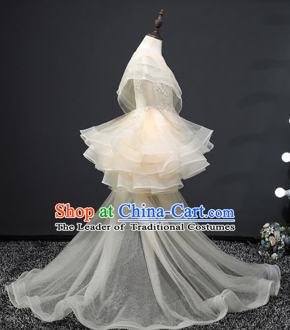Top Grade Stage Performance Catwalks Costumes Children Halloween Cosplay Princess Full Dress Chorus Modern Fancywork Clothing