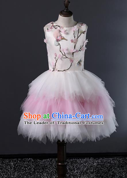 Top Grade Compere Costumes Children Bubble Dress Modern Fancywork Full Dress for Kids