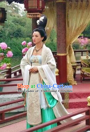 Chinese Tang Dynasty Princess Taiping Hanfu Dress Ancient Court Lady Embroidered Costumes for Women