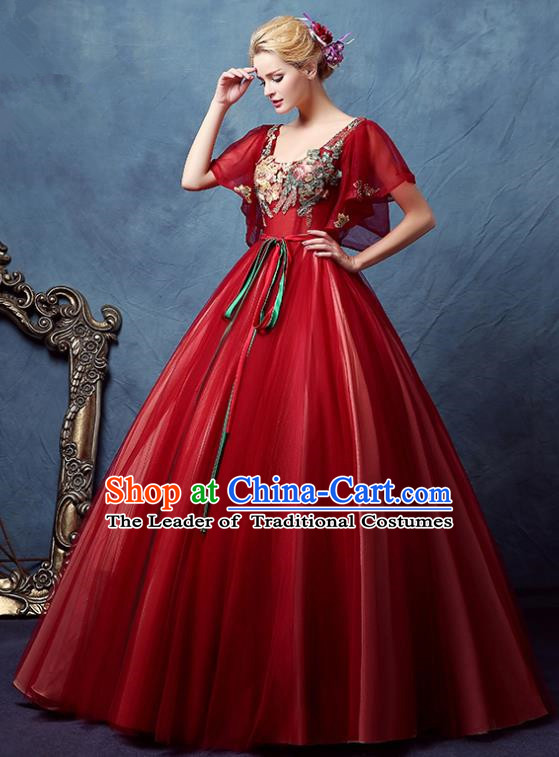 Top Grade Stage Performance Catwalks Costumes Wedding Dress Princess Full Dress Chorus Modern Fancywork Clothing