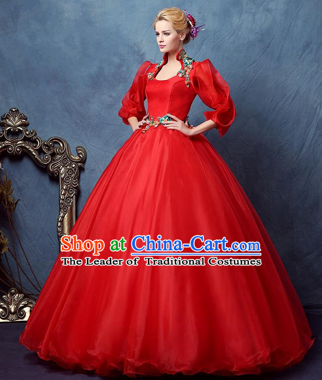 Top Grade Stage Performance Catwalks Costumes Wedding Dress Princess Full Dress Chorus Modern Fancywork Clothing