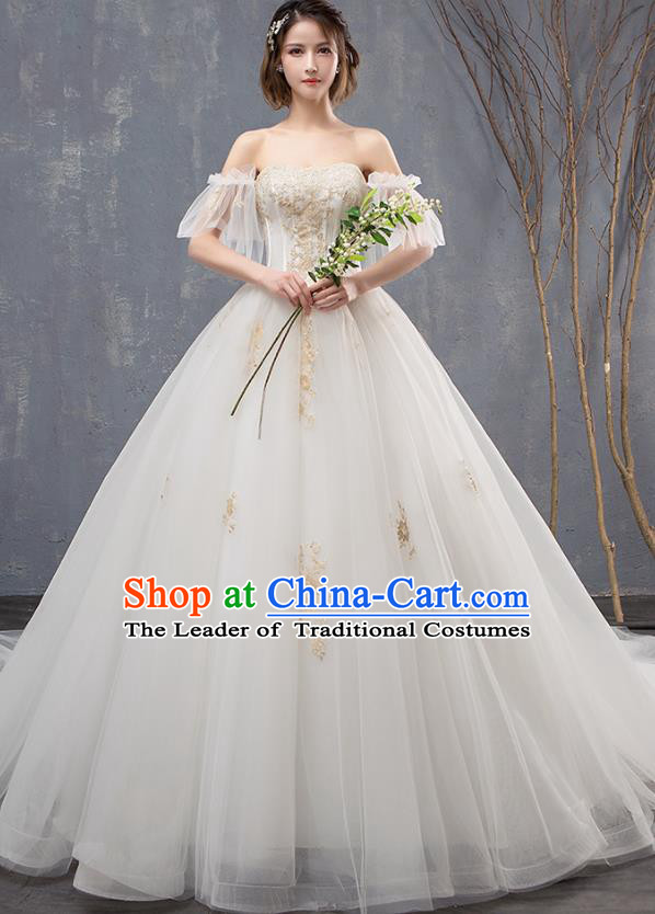 Top Grade Advanced Customization Mullet Dress Wedding Dress Compere Bridal Full Dress for Women