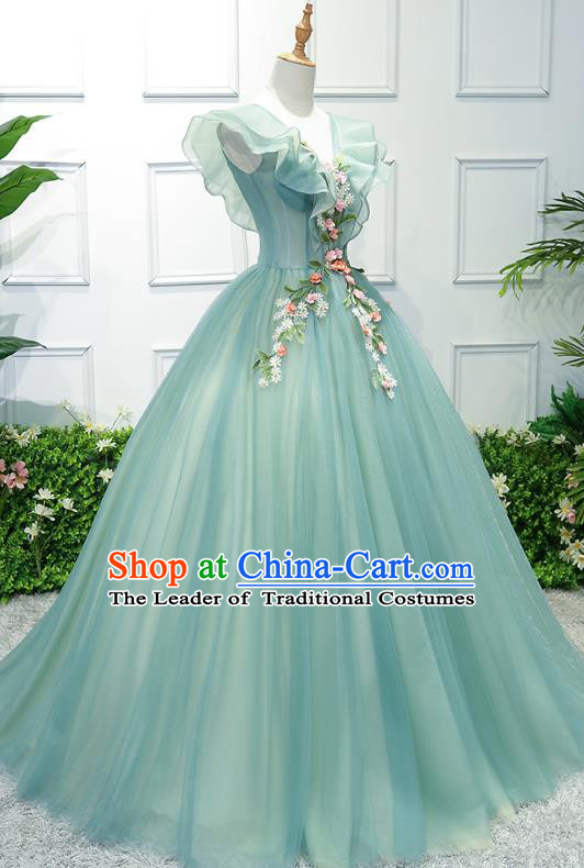 Top Grade Stage Performance Catwalks Costumes Wedding Dress Princess Full Dress Chorus Modern Fancywork Clothing
