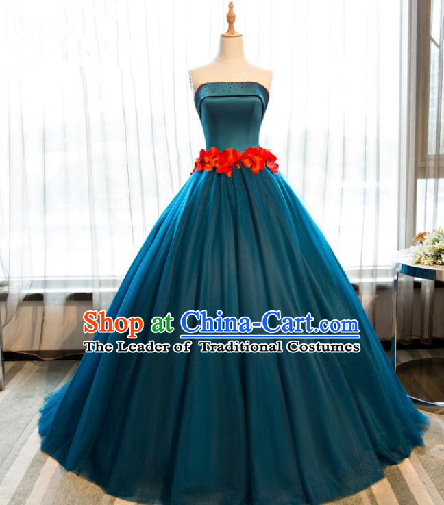 Top Grade Advanced Customization Atrovirens Evening Dress Wedding Dress Compere Bridal Full Dress for Women