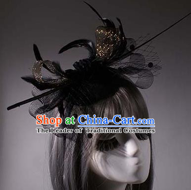 Top Grade Halloween Queen Feather Hair Accessories Stage Performance Modern Fancywork Headwear