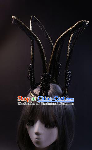 Top Grade Catwalks Queen Hair Accessories Halloween Baroque Royal Crown Stage Performance Modern Fancywork Headwear