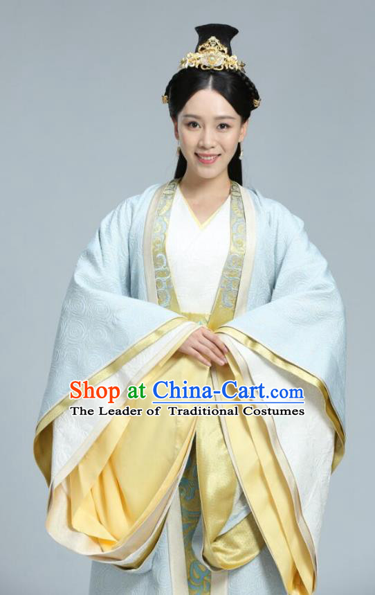 Chinese Ancient Infanta Hanfu Dress Northern Zhou Dynasty Princess Historical Costume and Headpiece Complete Set