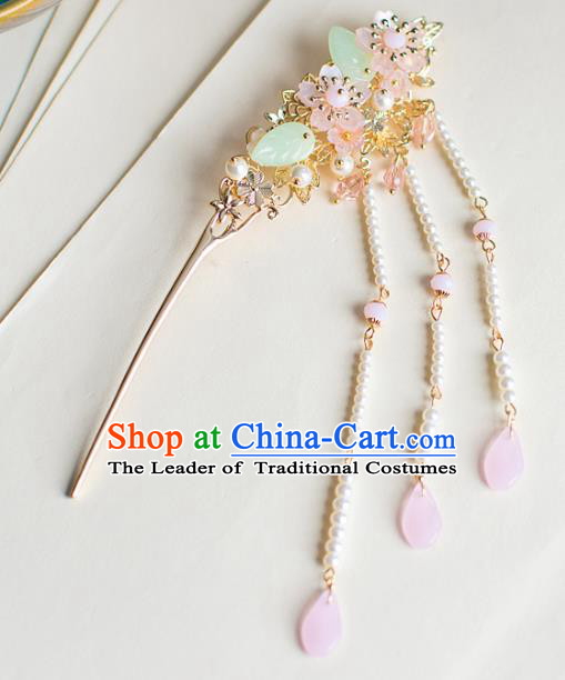 Chinese Traditional Palace Hair Accessories Xiuhe Suit Pearls Tassel Hair Clips Ancient Hairpins for Women