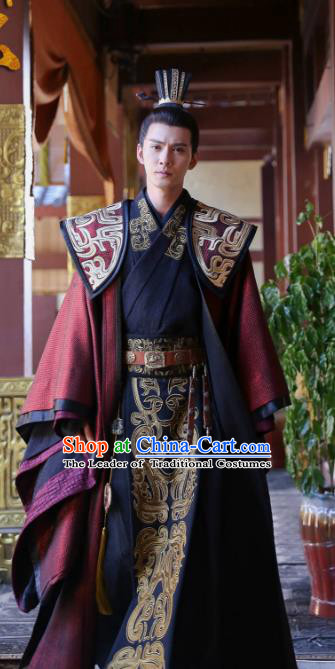 Chinese Ancient Northern Zhou Dynasty Nobility Childe Prime Minister Yuwen Hu Historical Costume for Men