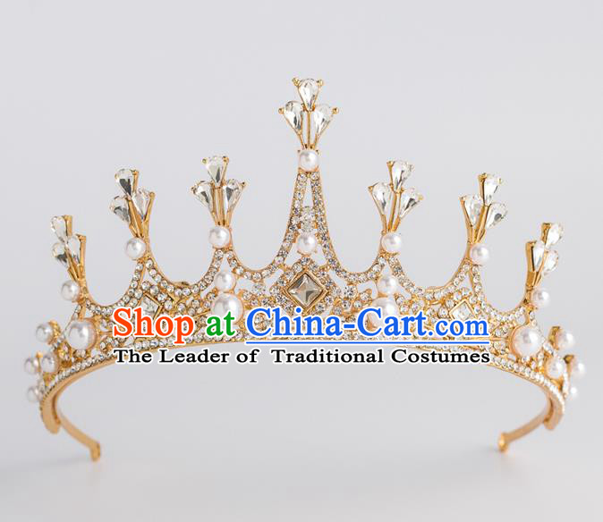 Baroque Princess Golden Royal Crown Bride Classical Hair Accessories Wedding Imperial Crown for Women