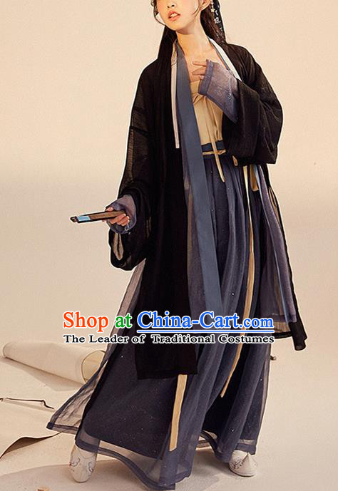 Chinese Traditional Hanfu Dress China Ancient Song Dynasty Young Lady Costumes Complete Set