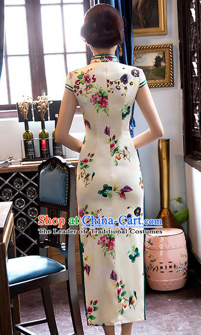 Traditional Ancient Chinese Young Women Cheongsam Dress Republic of China Tangsuit Stand Collar Blouse Dress Tang Suit Clothing