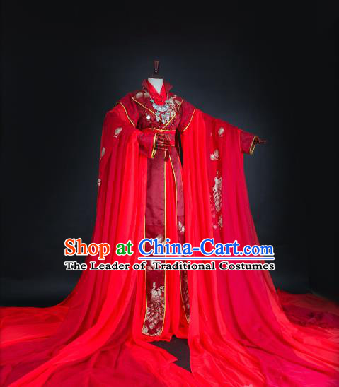 Chinese Ancient Palace Lady Hanfu Han Dynasty Imperial Concubine Queen Embroidered Historical Costumes for Women