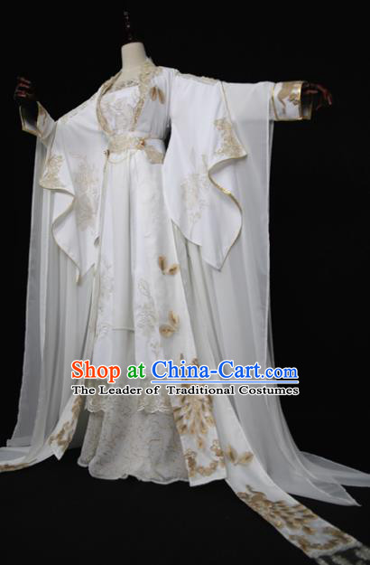Chinese Ancient Cosplay Queen Costume Han Dynasty Princess Embroidered Hanfu Dress for Women