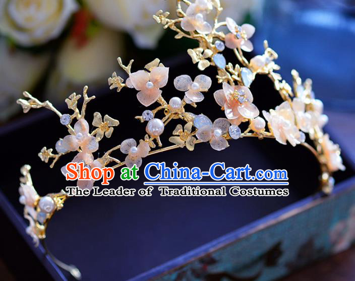 Baroque Style Hair Jewelry Accessories Bride Flowers Royal Crown Princess Hair Clasp for Women