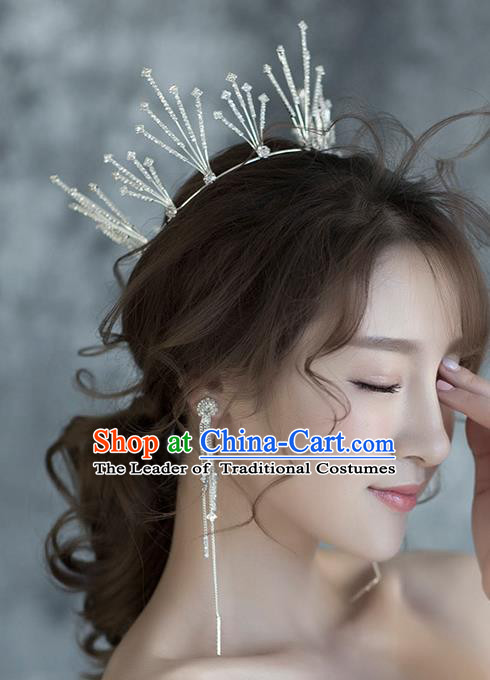 Baroque Style Hair Jewelry Accessories Bride Royal Crown Princess Crystal Imperial Crown and Earrings for Women
