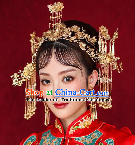 Chinese Ancient Hair Jewelry Accessories Hairpins Headwear Headdress Royal Crown for Women