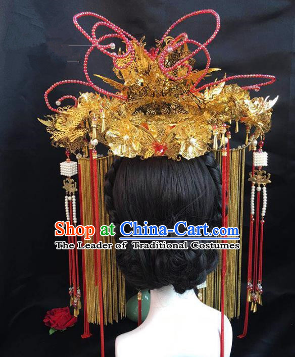 Chinese Ancient Hair Jewelry Accessories Hairpins Headwear Headdress Royal Crown for Women