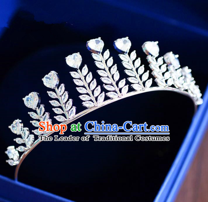 Top Grade Handmade Baroque Crystal Royal Crown Hair Jewelry Accessories Bride Zircon Imperial Crown for Women