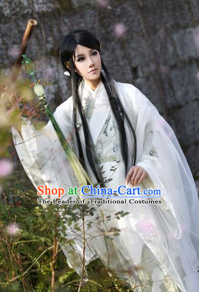 Chinese Ancient Costume Nobility Childe Hanfu Jin Dynasty Swordsman Clothing for Men