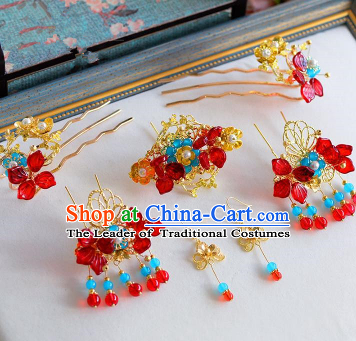 Chinese Ancient Hair Jewelry Accessories Hairpins Headwear Headdress Royal Crown for Women
