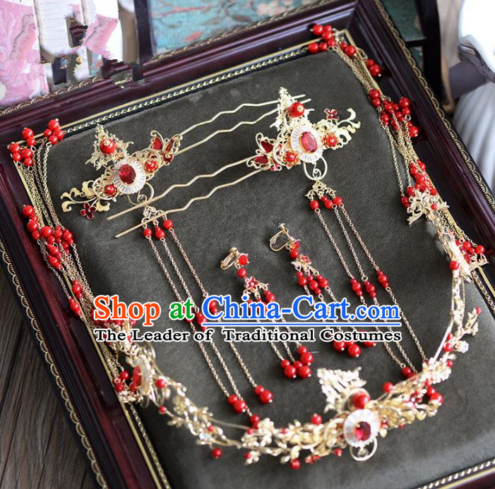 Chinese Ancient Hair Jewelry Accessories Hairpins Headwear Headdress Royal Crown for Women