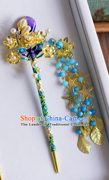 Ancient Chinese Handmade Classical Hair Accessories Hair Clip Xiuhe Suit Cloisonne Hairpins for Women