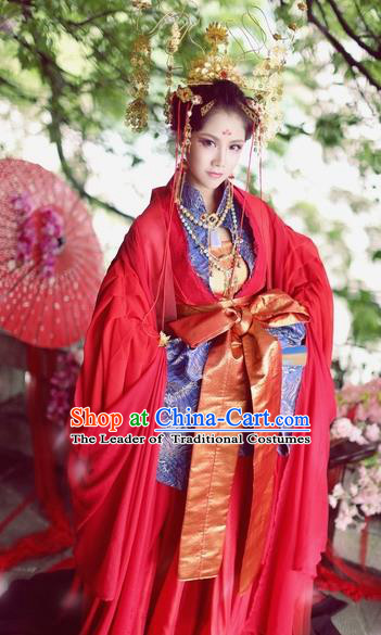 Chinese Ancient Palace Lady Hanfu Han Dynasty Imperial Concubine Queen Embroidered Historical Costumes for Women